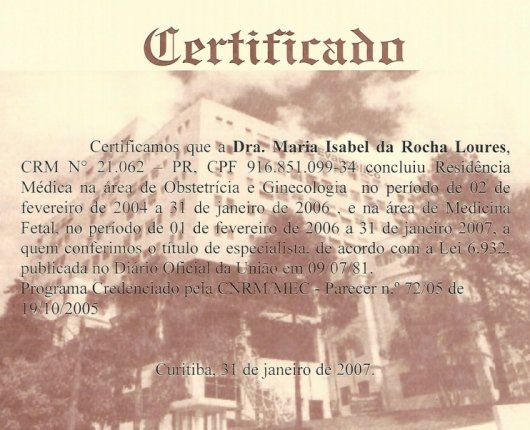 Dra. Maria Isabel da Rocha Loures Cunha