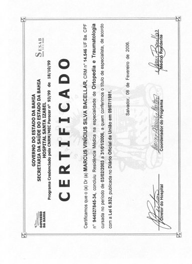 Dr. Marcus Vinicius Silva Bacellar